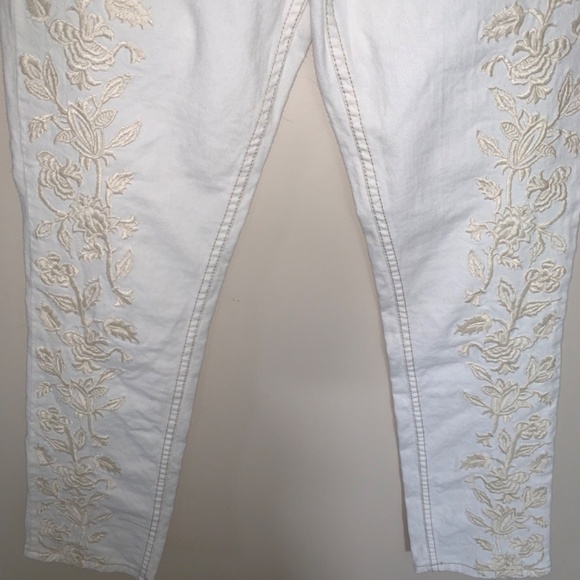 Isabel Marant Embroidered Studded Skinny Low Rise Cream Jeans 38 - Picture 14 of 14